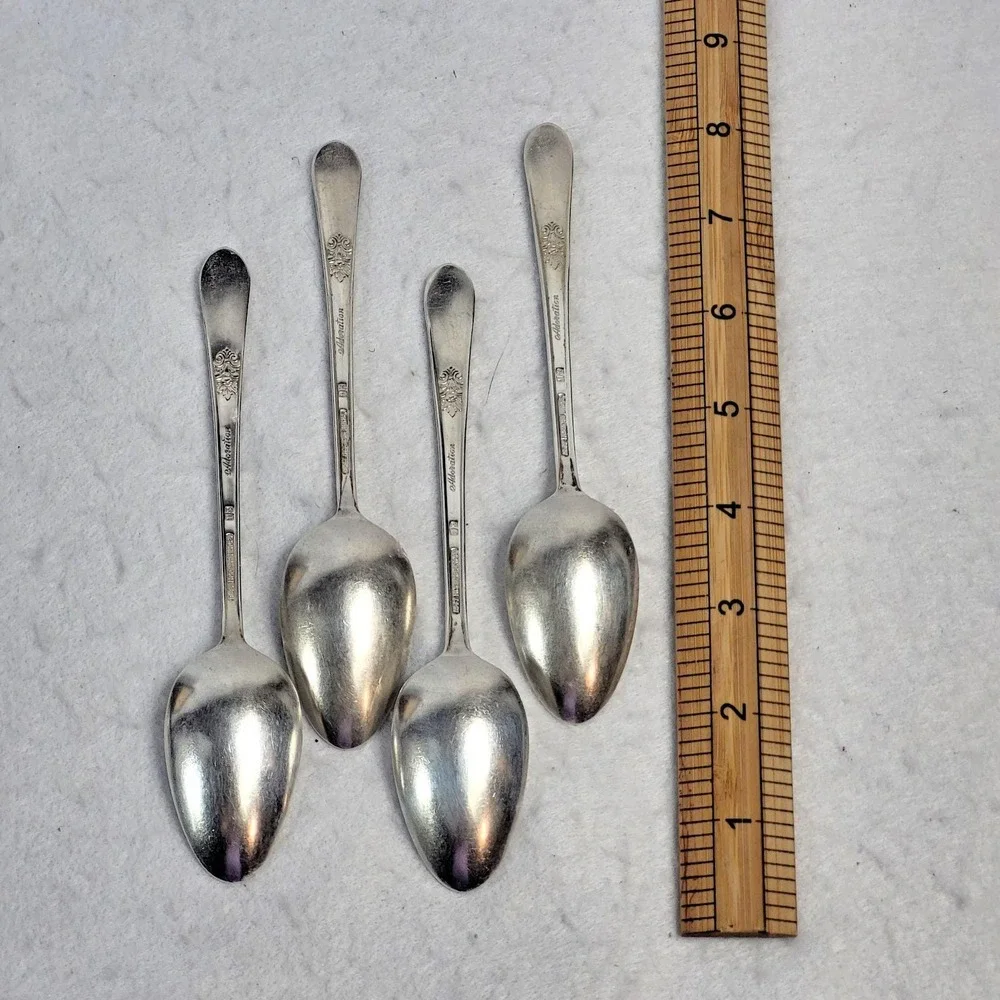 1847 Rogers & Bros Adoration Int'l Silverplate Tea Spoons Lot of 4